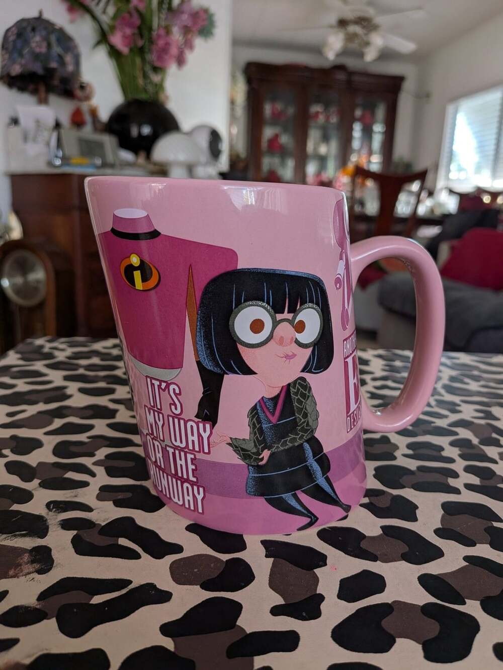 Disney Pixar The Incredibles Edna Mode Coffee Mug Pink